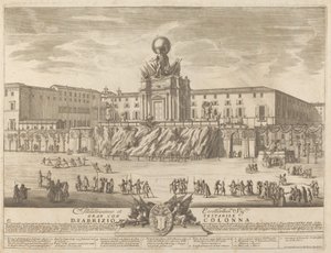 Janus-templet, til "Chinea"-festivalen af Giovanni Girolamo Frezza after Alessandro Specchi