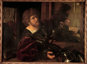 Selvportræt tidligere kaldt portræt af Gaston de Foix Maleri af Giovanni Girolamo Savoldo (1480-1548) (ec.ital.) 1500-tallet søn. 0,91x1,23 m Paris, Musée du Louvre.