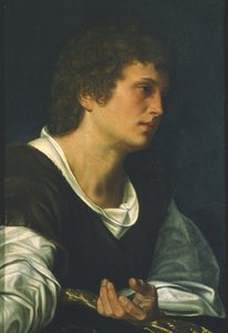 Evangelisten Johannes (olie på lærred) af Giovanni Girolamo Savoldo
