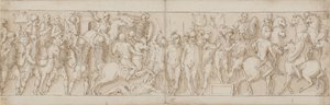 En sarmatisk landsby bliver ødelagt under kejserens øjne (XCVIII og begyndelsen af IC); barbarer ser på fra et stativ (CVI); Marcus Aurelius modtager en ridende tysk budbringer til hest (CVII)