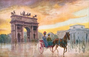 Milano / Milano: Arco della Pace (farvelitografi)