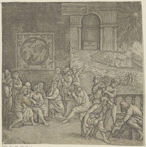 En filosofs skole af Giovanni Jacopo Caraglio (attributed to)