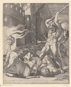 Hercules kæmper mod Cerberus Scener med Hercules (serietitel)