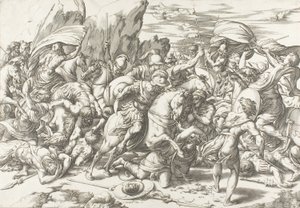 Kampen omkring skjoldet og lansen af Giovanni Jacopo Caraglio