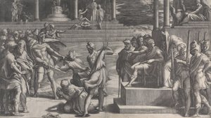 Sankt Pauls martyrium og Sankt Peters fordømmelse, 1524-27. af Giovanni Jacopo Caraglio