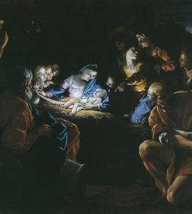 Tilbedelse af hyrderne (olie på lærred) af Giovanni Lanfranco