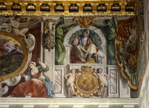 Detalje fra freskoen i paladset, Quirinalpaladset, Rom af Giovanni Lanfranco