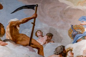 Saturn, tidens gud. Detalje af "Gudernes råd" 1624-1625. freske