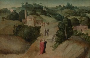 Scener fra en legende, sandsynligvis ca. 1515-1520 (olie på lærred) af Giovanni Larciani