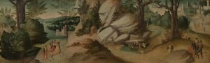Scener fra en legende, sandsynligvis ca. 1515-1520 (olie på lærred) af Giovanni Larciani