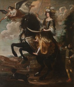 Rytterportræt af Marie Jeanne Baptiste 1644-1724, hertuginde af Savoyen, ca. 1670. af Giovanni Luigi Buffi
