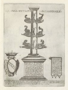 Rostral søjle Rostral kolonne i Campidoglio (titel på objekt) Moderne og antikke monumenter og byggerier i Rom (serietitel) Ornamenter af gamle og moderne bygninger i Alma-byen Rom (serietitel)