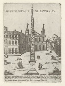 Lateran Obelisk bag St. John Lateran i Rom Obelisco a S. Giovanni Laterano (titel på objektet) Moderne og antikke monumenter og bygninger i Rom (serietitel) Ornamenti di fabriche antichi et moderni dell