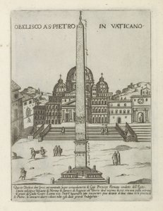 Vatikanets Obelisk Obelisco a S. Pietro in Vaticano (titel på objekt) Moderne og antikke monumenter og bygninger i Rom (serietitel) Ornamenti di fabriche antichi et moderni dell