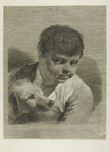 En dreng med en hund af Giovanni Marco Pitteri