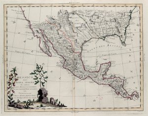 Mexico eller New Spain, der indeholder New Mexico, Californien med en del af tilstødende lande, fra Tome IV i New Atlas, indgraveret af G. Zuliani, 1785 af Giovanni Marco Pitteri