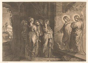 Hellige kvinder ved Kristi grav af Giovanni Merlo (attributed to)