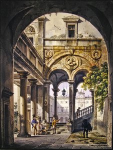 Arkitektonisk Capriccio af Giovanni Migliara