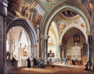 Inde i klosteret i Altacomba, af Giovanni Migliara af Giovanni Migliara