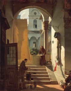 Klosterapotekeren, af Giovanni Migliara, detalje af Giovanni Migliara