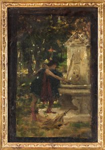 Ved springvandet (olie om bord) af Giovanni Muzzioli