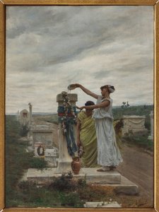 Ære til heltene (en ritual i det antikke Grækenland) (olie på lærred)