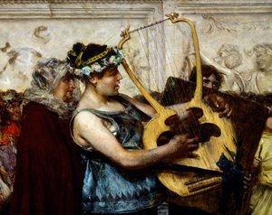 Ægteskabsforslag, af Giovanni Muzzioli (1854-1894), Detail