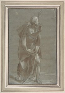 Stående mandsfigur med hævede hænder, 1565-71. af Giovanni Paolo Lomazzo