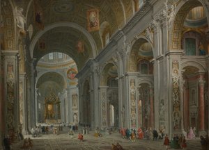 Interiør af Peterskirken, Rom, efter 1754.