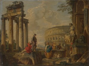 Colosseum blandt romerske ruiner