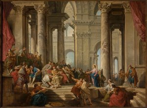 Kristus blandt de skriftlærde af Giovanni Paolo Pannini