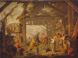 Cumaean Sibyl profeterede Kristi fødsel, 1738 af Giovanni Paolo Pannini