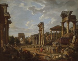 En Capriccio fra Forum Romanum, 1741 af Giovanni Paolo Pannini