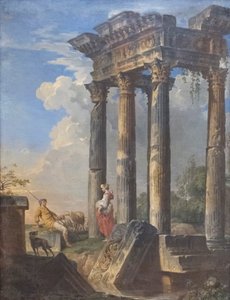 Ruiner med hyrder af Giovanni Paolo Pannini