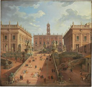 Udsigt over Campidoglio, Rom, 1750 af Giovanni Paolo Pannini
