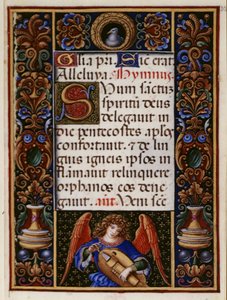 Tilføj 34294 fol.32 Tekstside med dekoreret kant, fra 