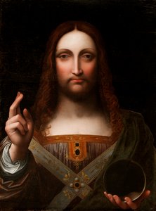 Cristo Salvator Mundi (olie på træpanel)