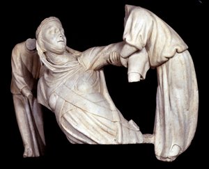 Begravelsesmonument til Margaret af Brabant rejst i luften af to engle (Skulptur