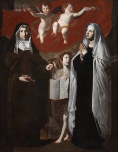 Den hellige Elizabeth af Ungarn og den hellige Frances af Rom, 1634 af Giovanni Ricca