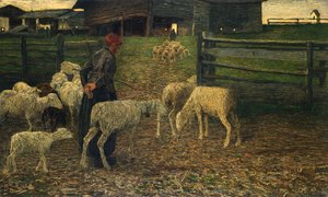 Retur til fold, af Giovanni Segantini (1858-1899) af Giovanni Segantini