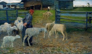 Vend tilbage til stalden. 1888 af Giovanni Segantini