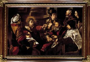 Kristus og lægerne Maleri af Giovanni Serodine (1600-1630) 1600-tallet søn. 1,45x2,24 m Paris, Musée du Louvre