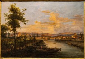 Udsigt over Arno, ca. 1850 (olie på lærred)