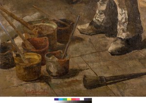 Jeg er også maler eller Dilettante eller The painters studio, 1885 (detalje af 3497601)