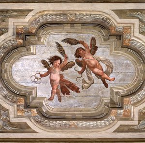 Amorer, hvælving i Hall of the Theological Dyder (fresko) af Giovanni Stefano Danedi
