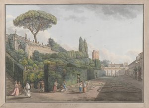Palazzo Colonnas have, ca. 1780. Skaber: Giovanni Volpato, Louis Ducros. af Giovanni Volpato, Louis Ducros
