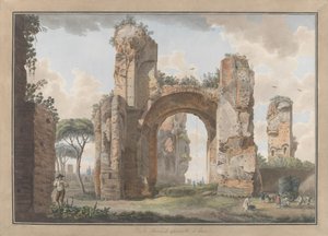 Det indre af badene i Caracalla, ca. 1780. Skaber: Giovanni Volpato, Louis Ducros. af Giovanni Volpato, Louis Ducros