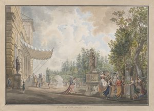 Villa Borghese, ca. 1780. Skaber: Giovanni Volpato, Louis Ducros. af Giovanni Volpato, Louis Ducros
