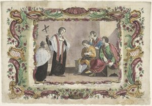 Besøger fangerne III. Opus misericordiae spiritualis / La tercera obra de misericordia spiritual (...) (titel på objektet) The Spiritual Works of Mercy (serietitel) af Giovanni Volpato
