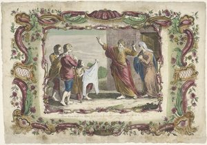 Josefs blodplettede kappe vist til Jakob The Life of Joseph (serietitel) af Giovanni Volpato